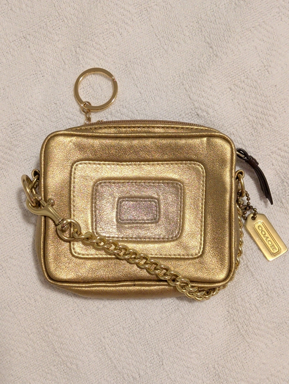Coach Metallic Gold Leather Wristlet